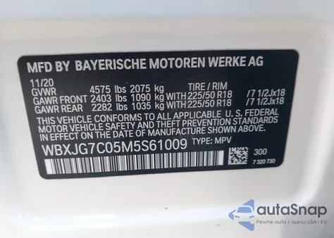 2021 BMW X1 Sdrive28I from USA, damaged, VIN WBXJG7C05M5S61009